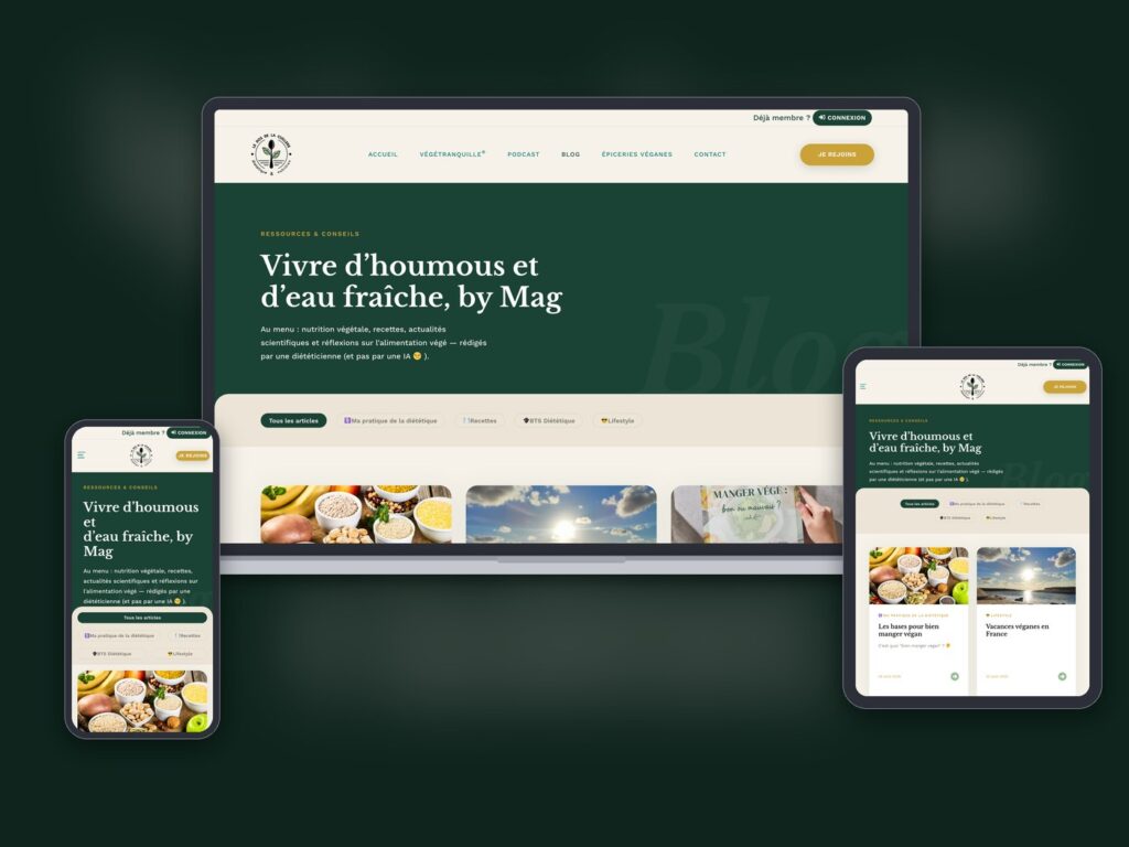 Site Le Dos de la Cuillère, page Blog sur ordinateur, tablette et mobile